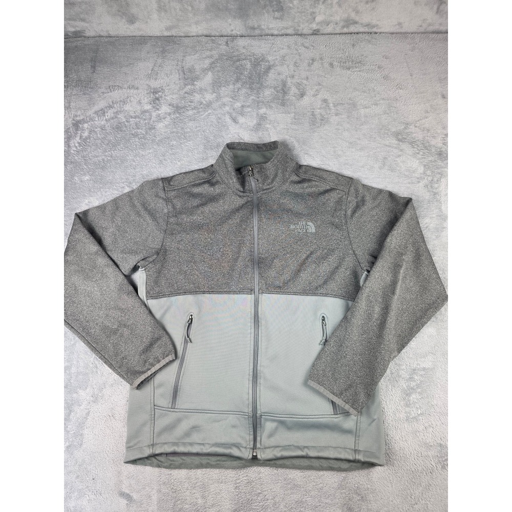 The North Face Mens Gray Full Zip Grid Fleece Lined Jacket Size Medium